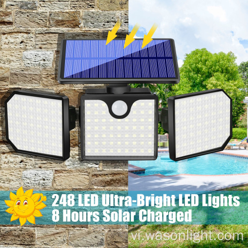 2023 MỚI IP65 NATOPROOP OUTDOOT GARDOW WIRENT SOLAR NĂNG LƯỢNG RED Màu xanh đèn LED Đèn cảnh báo tường với cảm biến chuyển động PIR